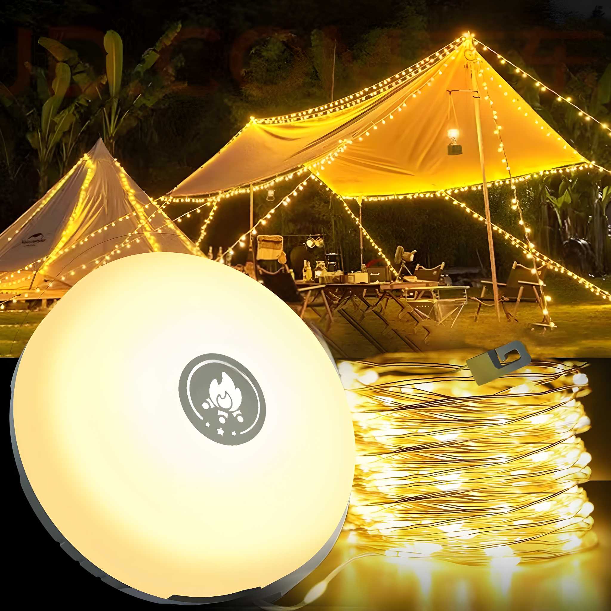 Illuminate Your Outdoor Adventures with CampBeam Rechargeable LED Outdoor String Lights