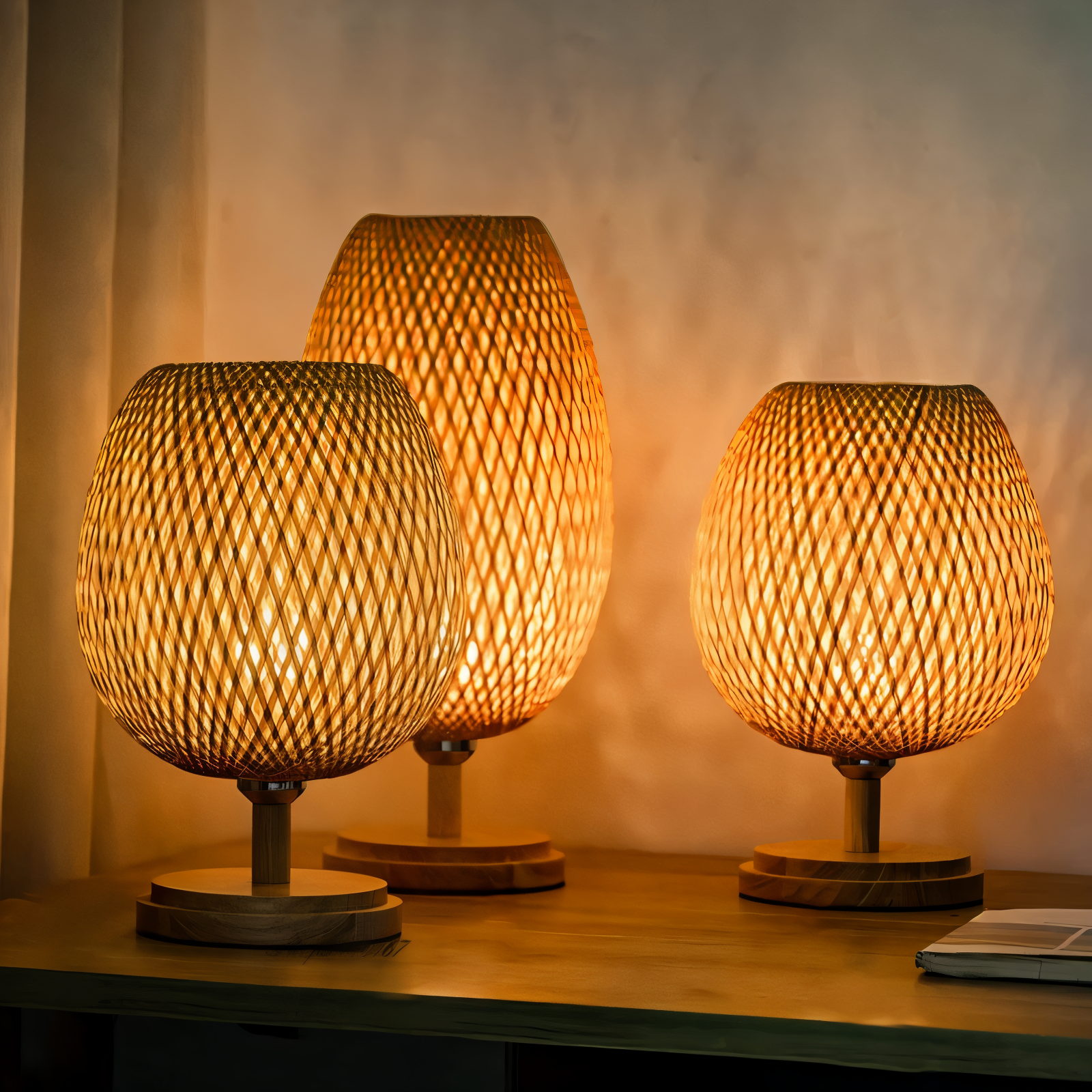 Discover: NatureHue Vintage Bamboo Rattan Desk Lamp with Unique Design - Bamboo Desk Lamp
