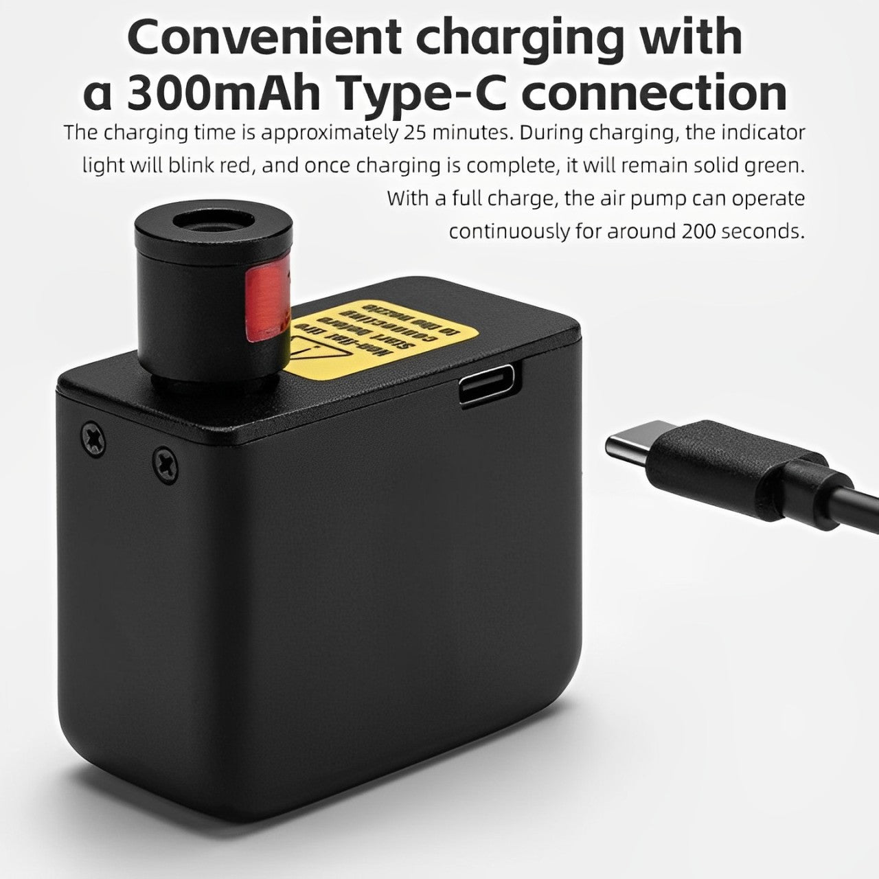 ultra compact mini electric bicycle pump type c rechargeable battery