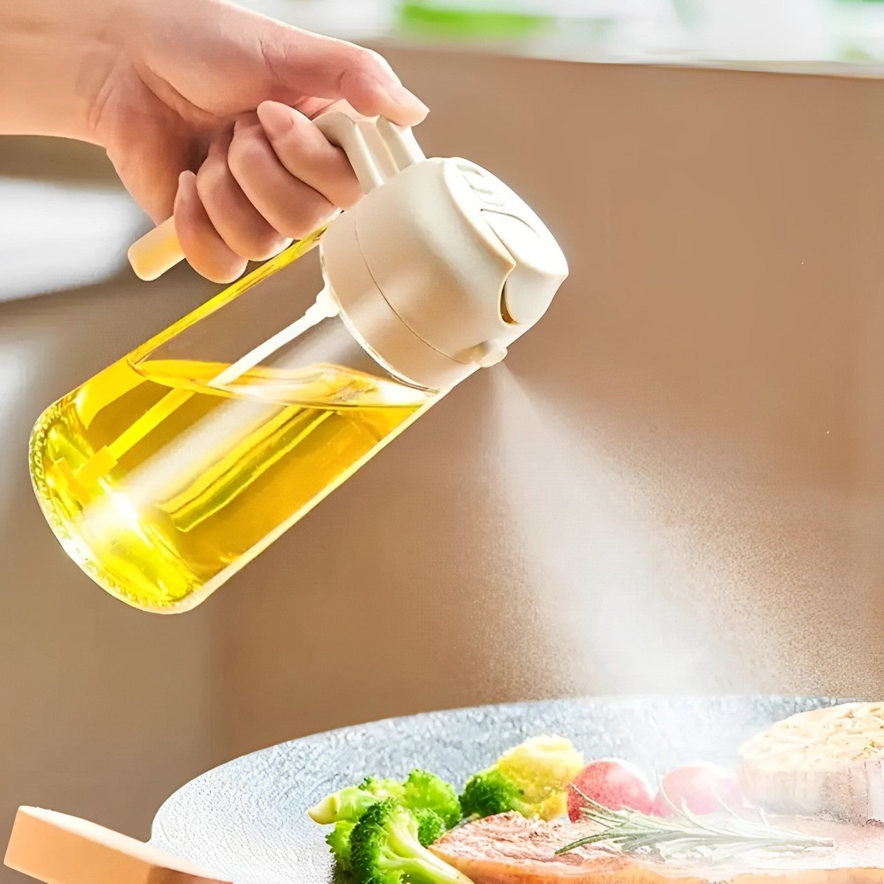 2 in 1 olive oil dispenser sprayer cooking salad frying bbq