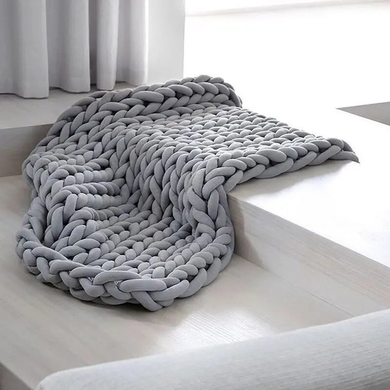 chunky knit wool throw blanket super cozy soft