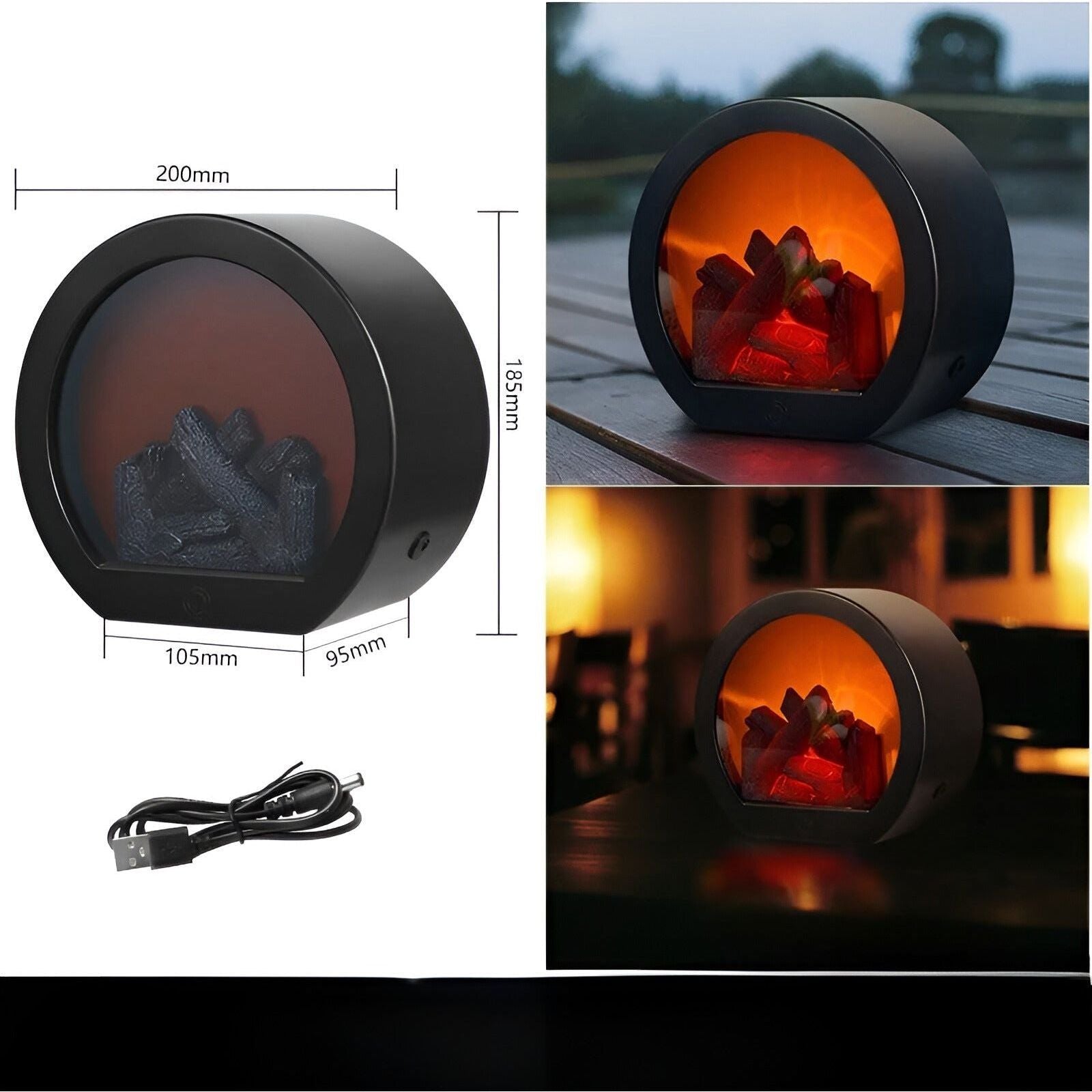 radiant flame led lantern realistic table lamp ambient lighting
