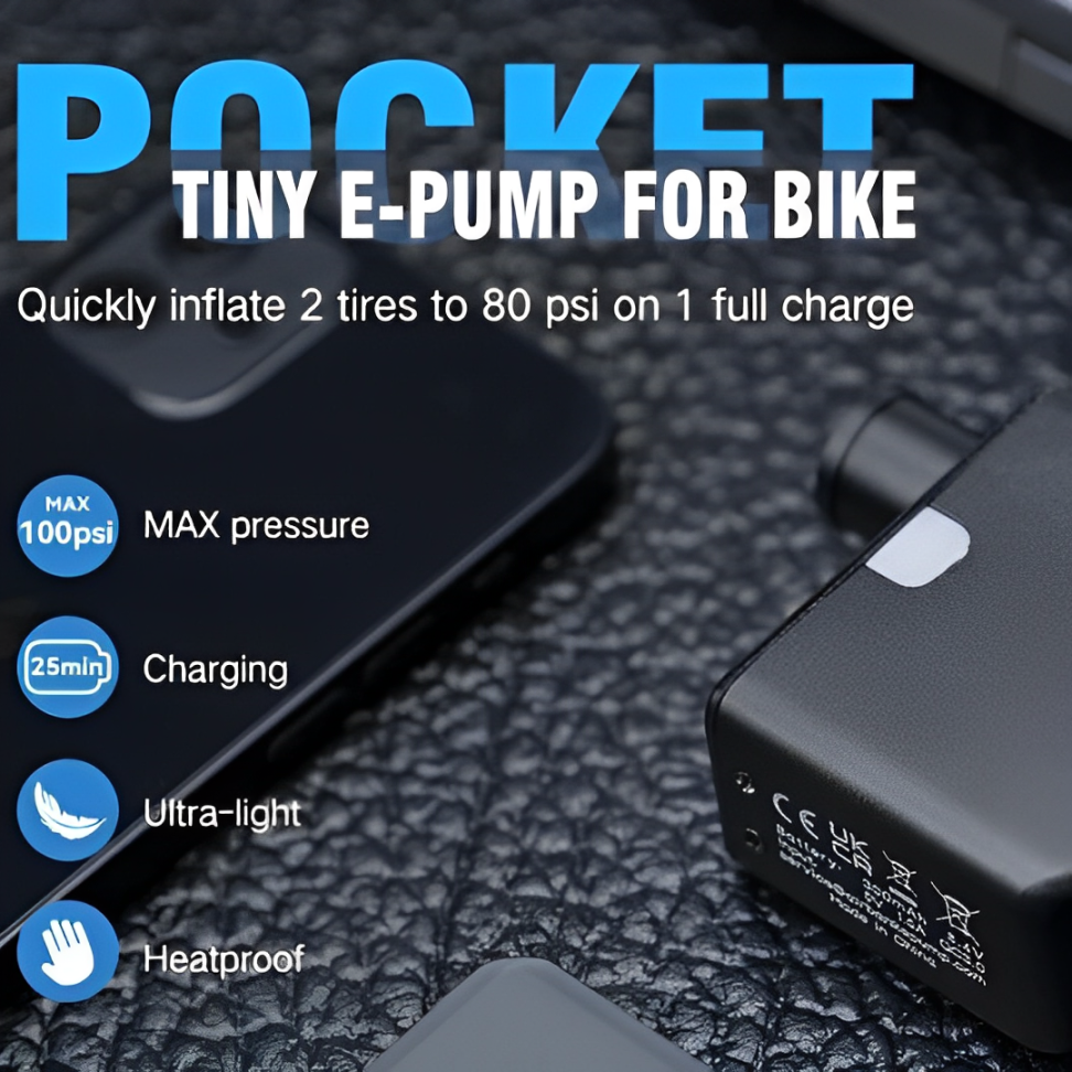 ultra compact mini electric bicycle pump type c rechargeable battery