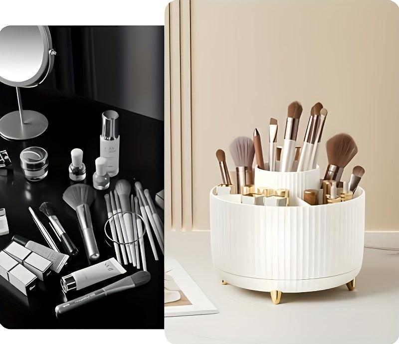 glamspin 360 rotating makeup organizer five compartments