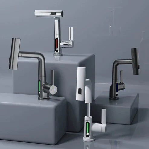 watermaster flexible led faucet 360 swivel pull out hose 5 spray optio