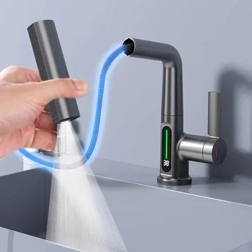 watermaster flexible led faucet 360 swivel pull out hose 5 spray optio