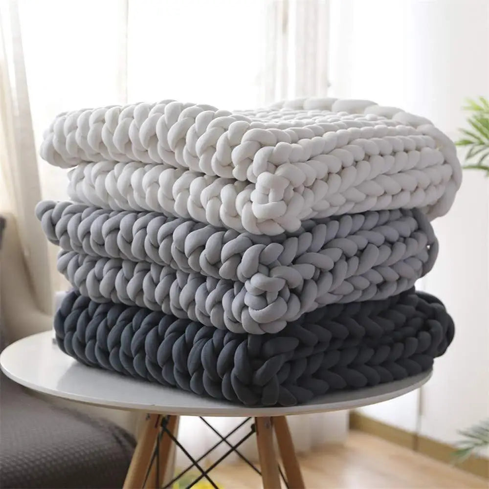 chunky knit wool throw blanket super cozy soft