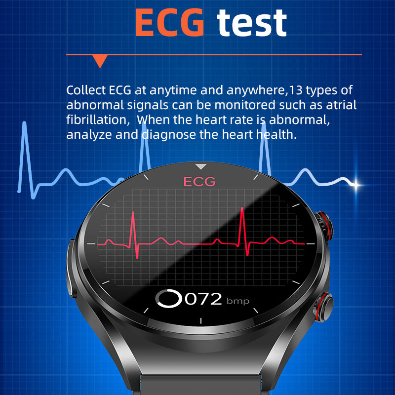 one click health monitor blood sugar glucose pressure ecg hrv watch