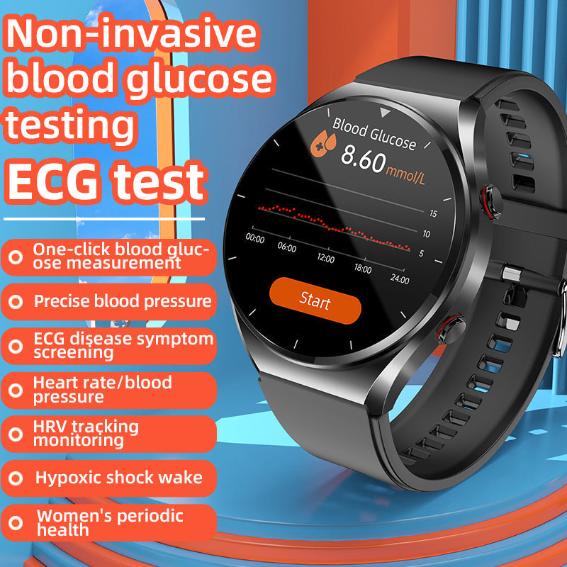 one click health monitor blood sugar glucose pressure ecg hrv watch