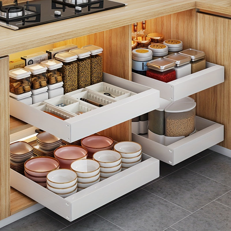 lina pull out kitchen cabinet organizer space saving pantry rack