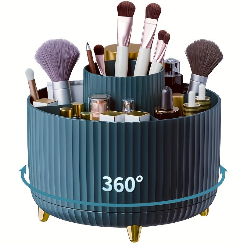 glamspin 360 rotating makeup organizer five compartments