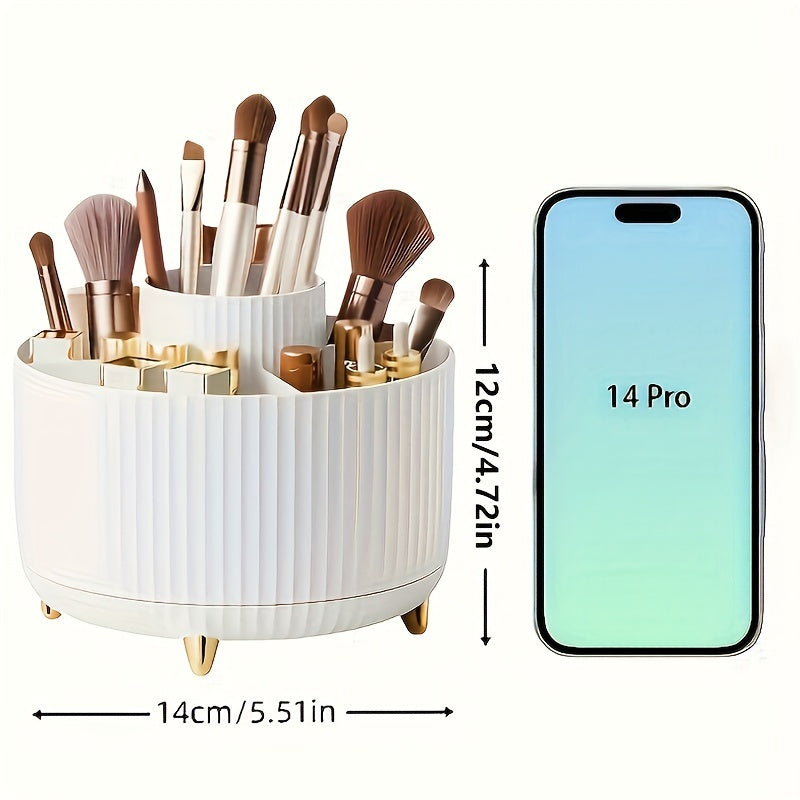 glamspin 360 rotating makeup organizer five compartments