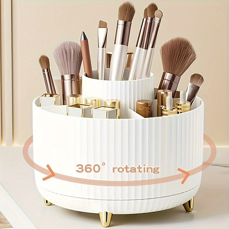 glamspin 360 rotating makeup organizer five compartments