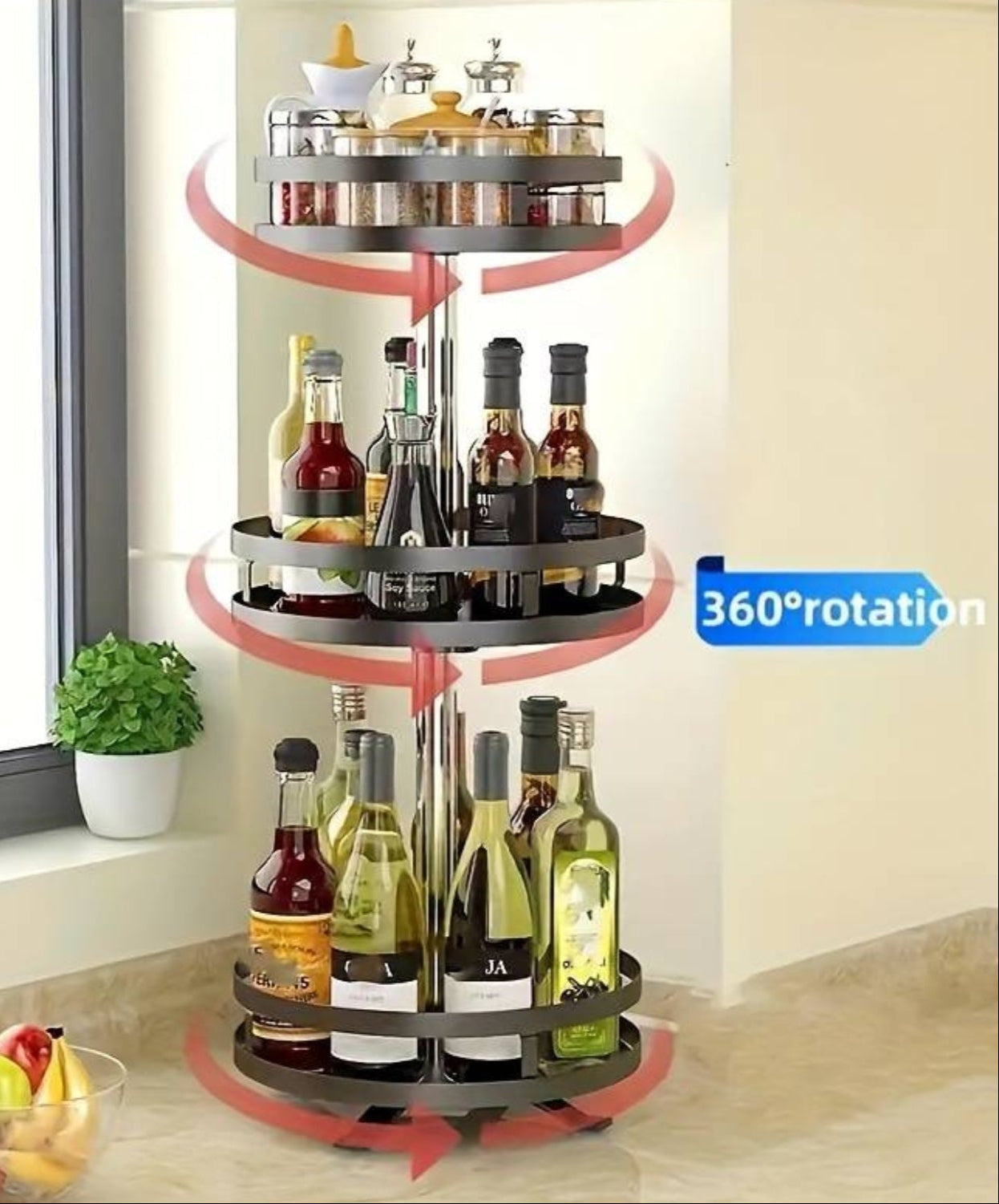 twistrack 360 rotating storage shelf space saving organizer