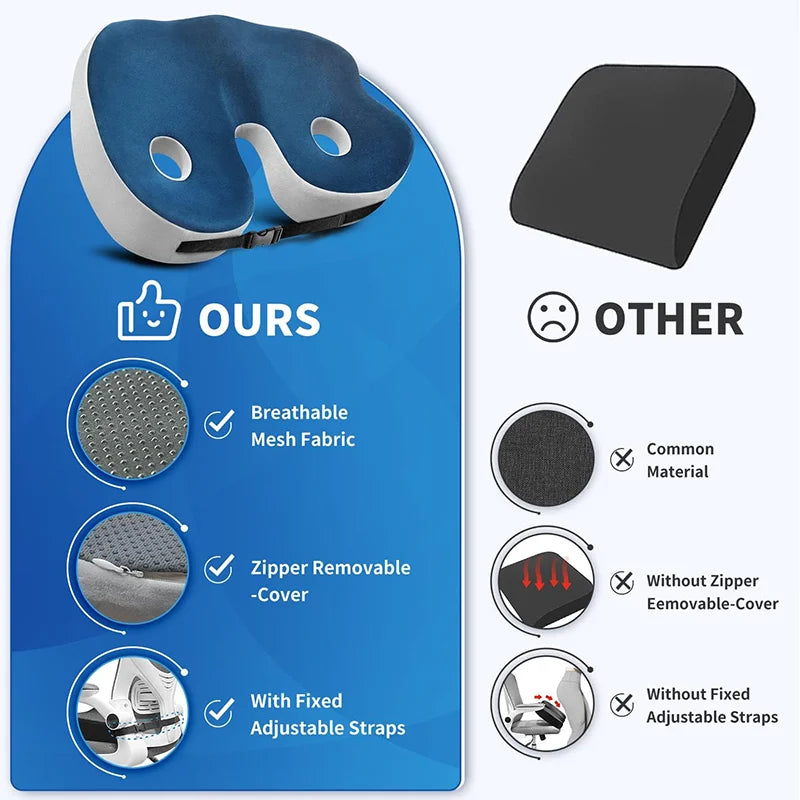 adjustable memory foam cushion sit bone relief