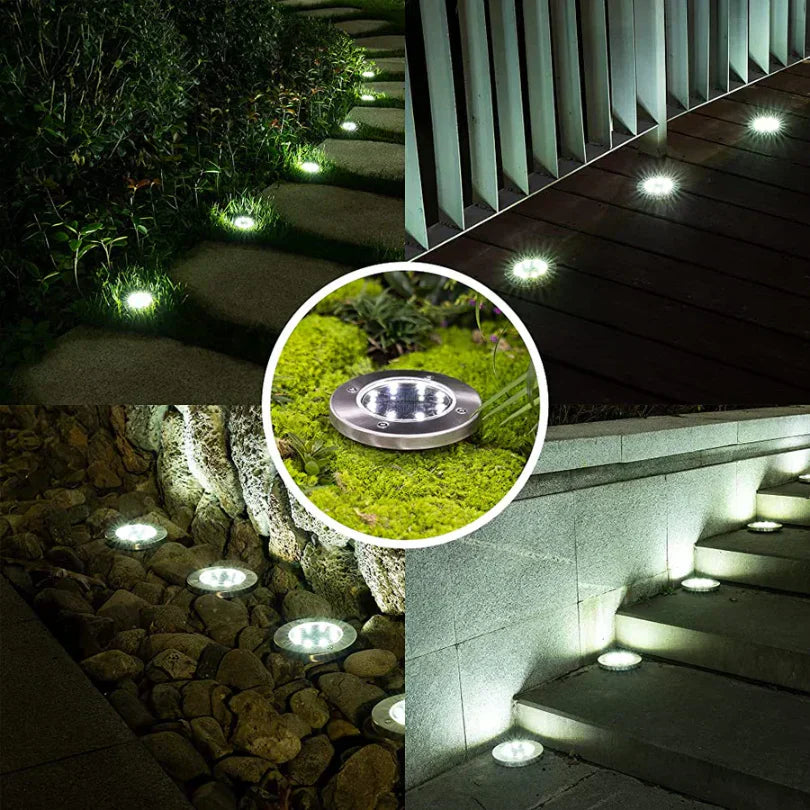 solar ground lights weatherproof outdoor led path lighting