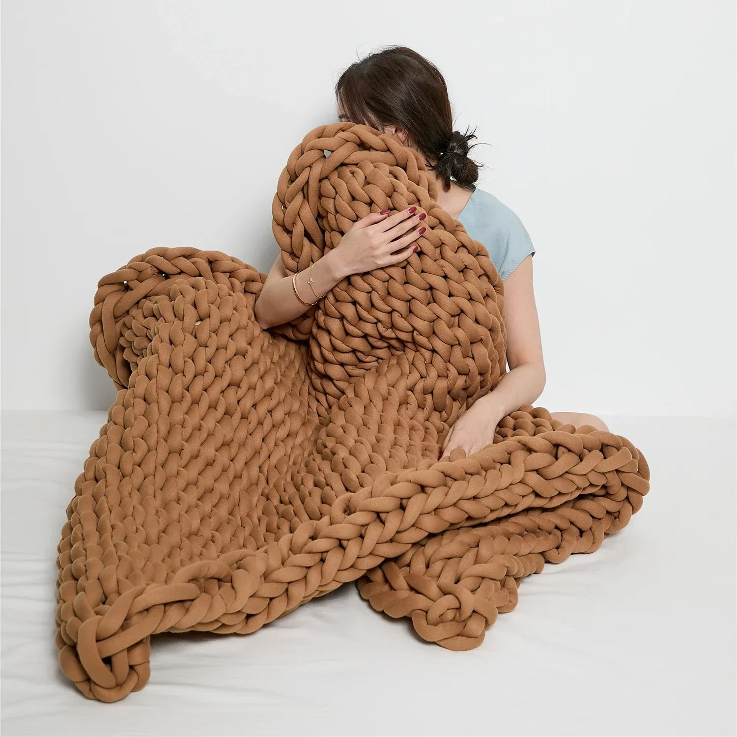 chunky knit wool throw blanket super cozy soft