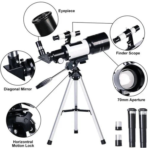 professional astronomical telescope moon watching tripod 150x zoom