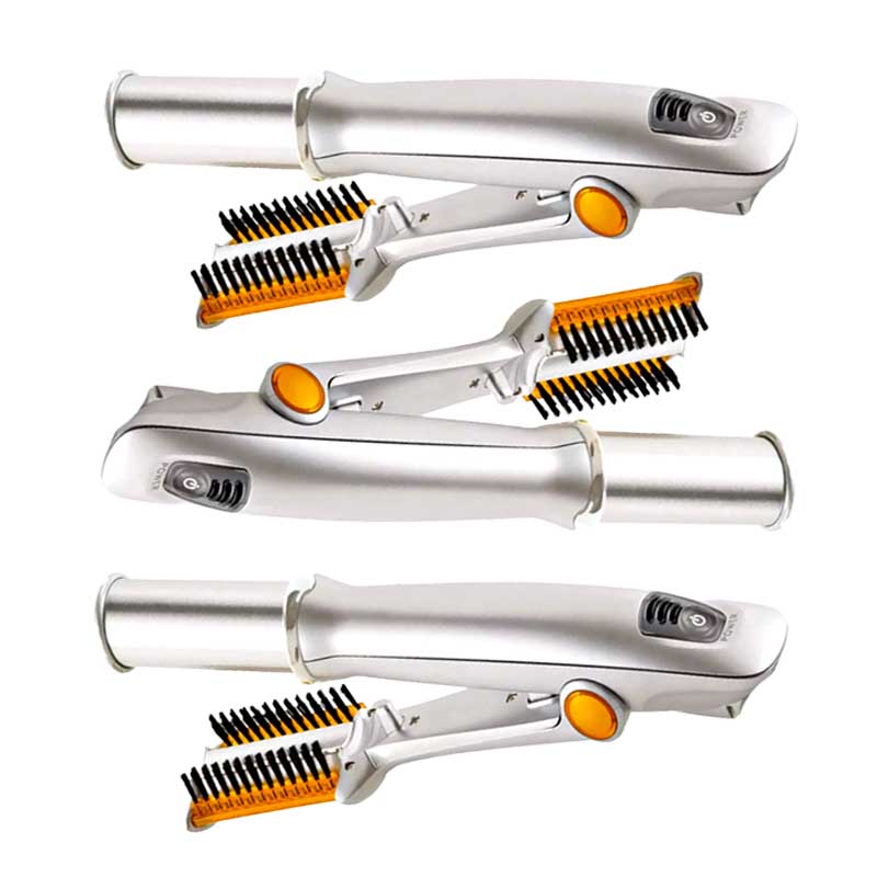 pro 3 in 1 2 way rotating curling iron hair brush