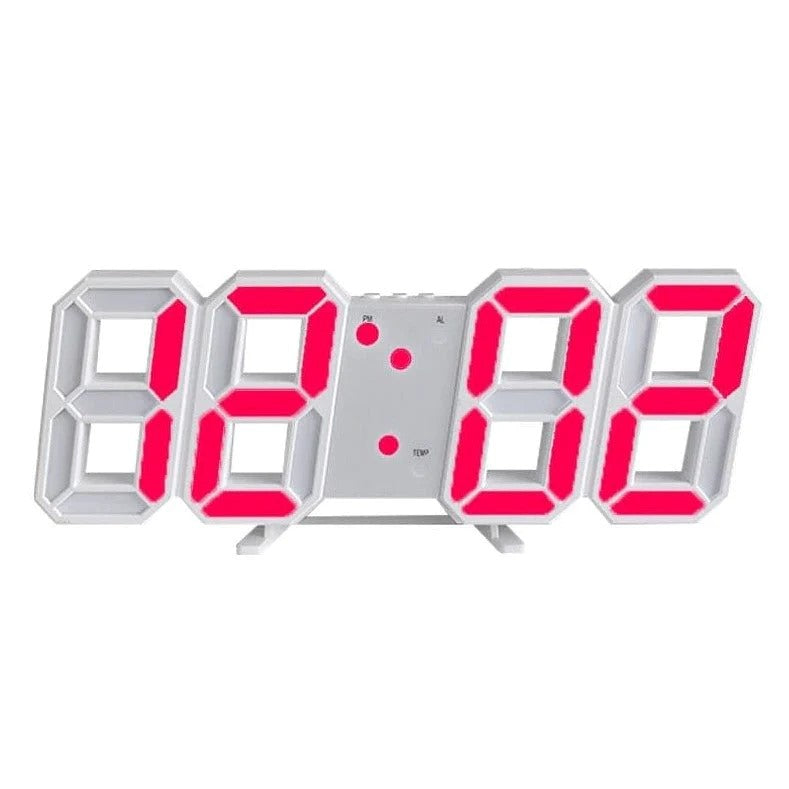 pixeltime modern 3d led digital wall clock temperature date alarm