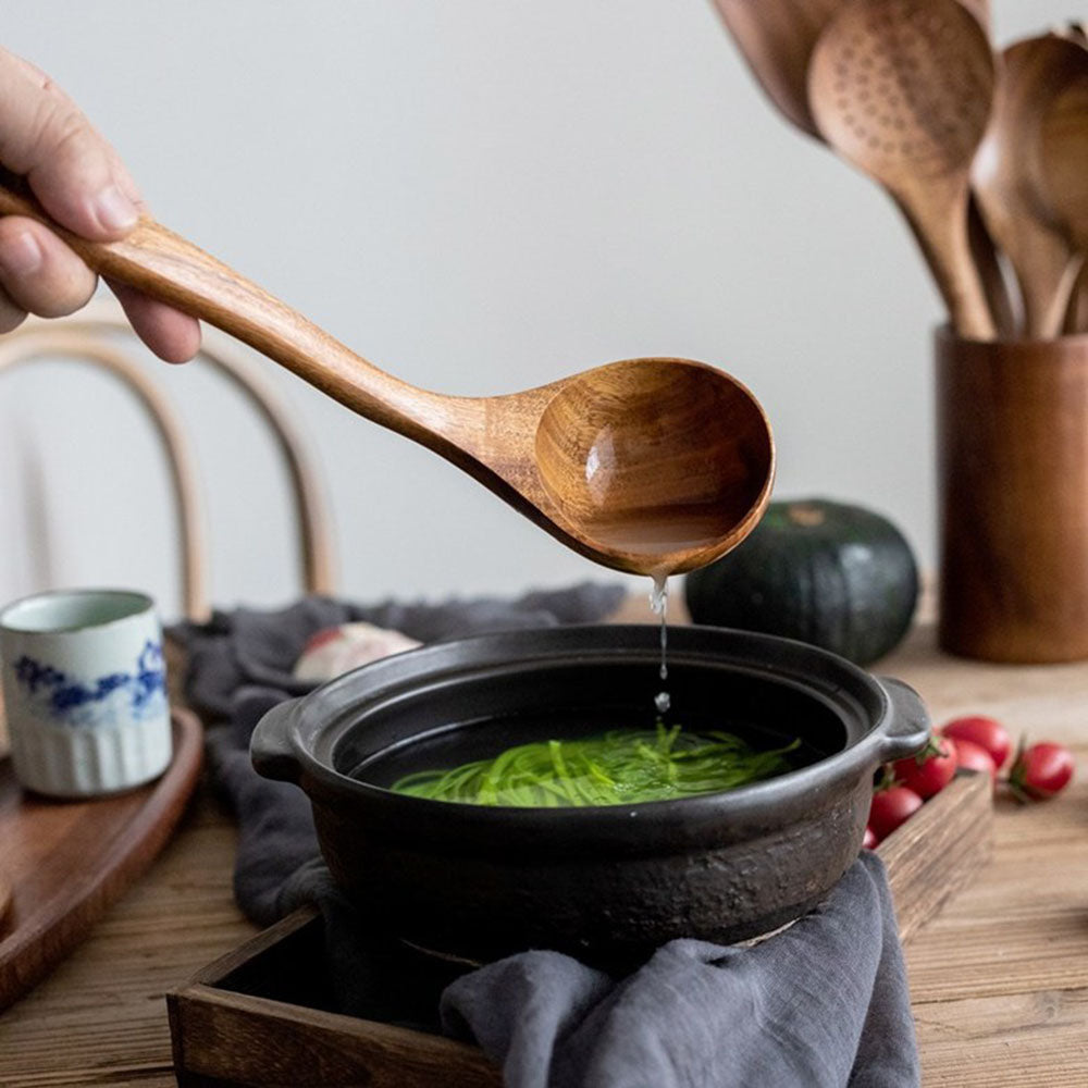 natural wood tableware kitchen tool set