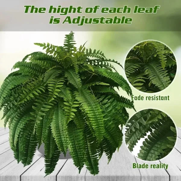 uv resistant lifelike artificial boston fern outdoor decor