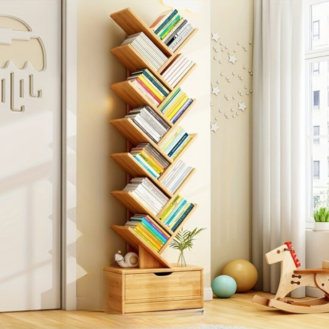 vertical bookcase space saving storage solution
