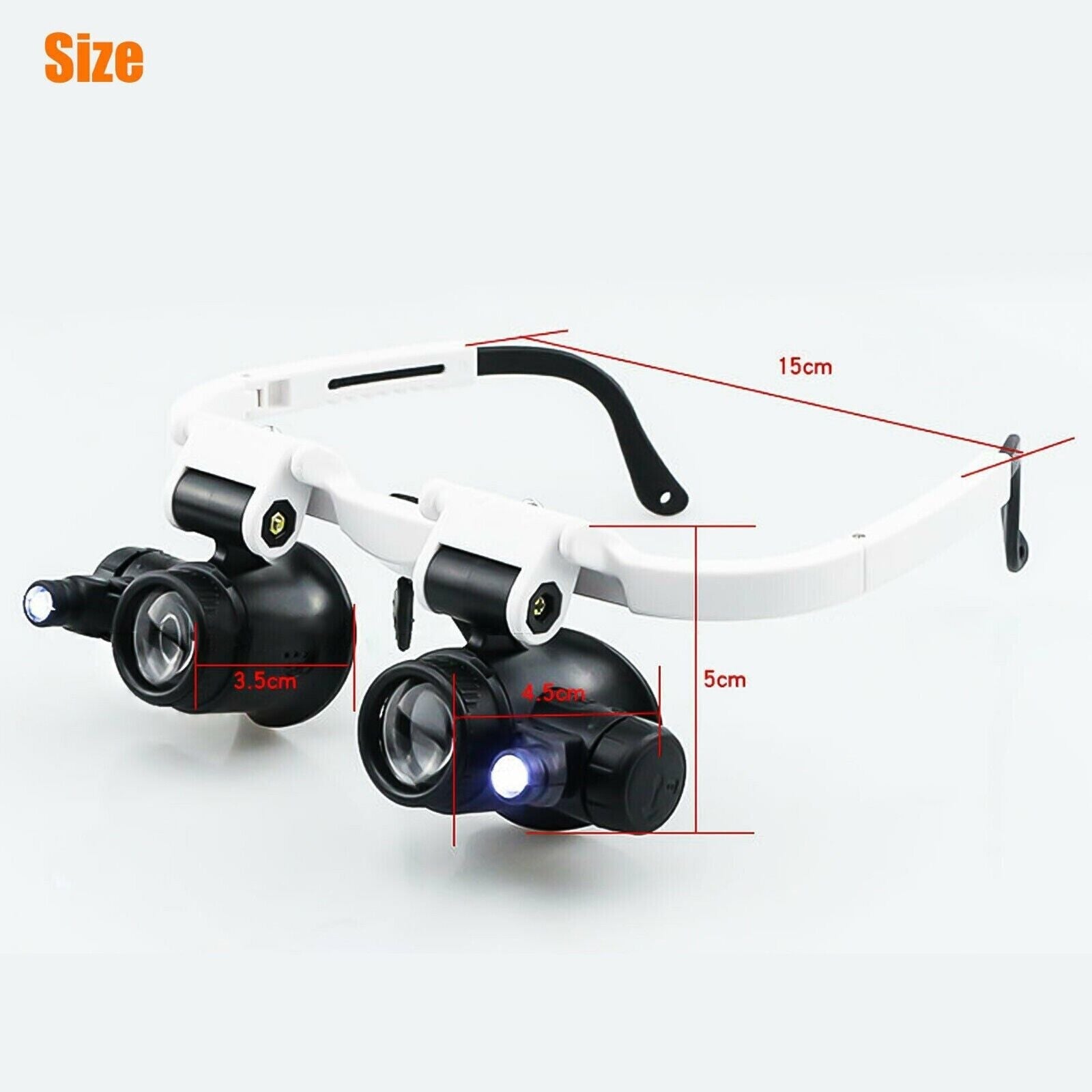 headband magnifier 8x led light jewelry glasses