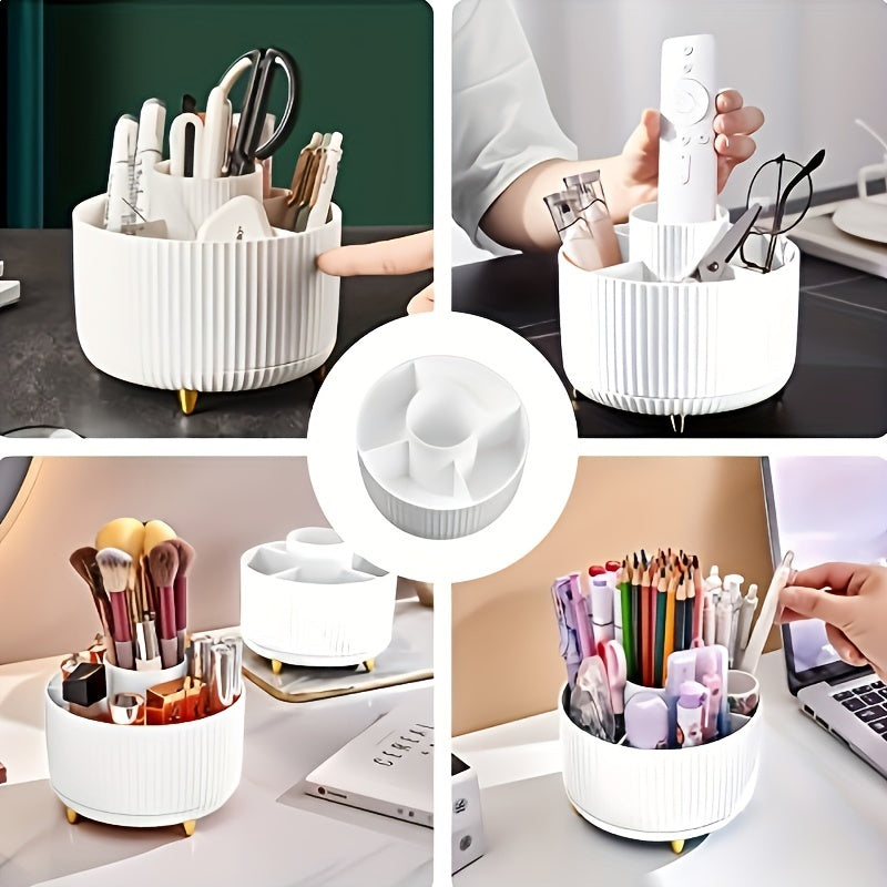 glamspin 360 rotating makeup organizer five compartments
