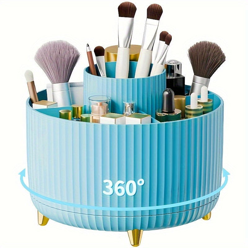 glamspin 360 rotating makeup organizer five compartments
