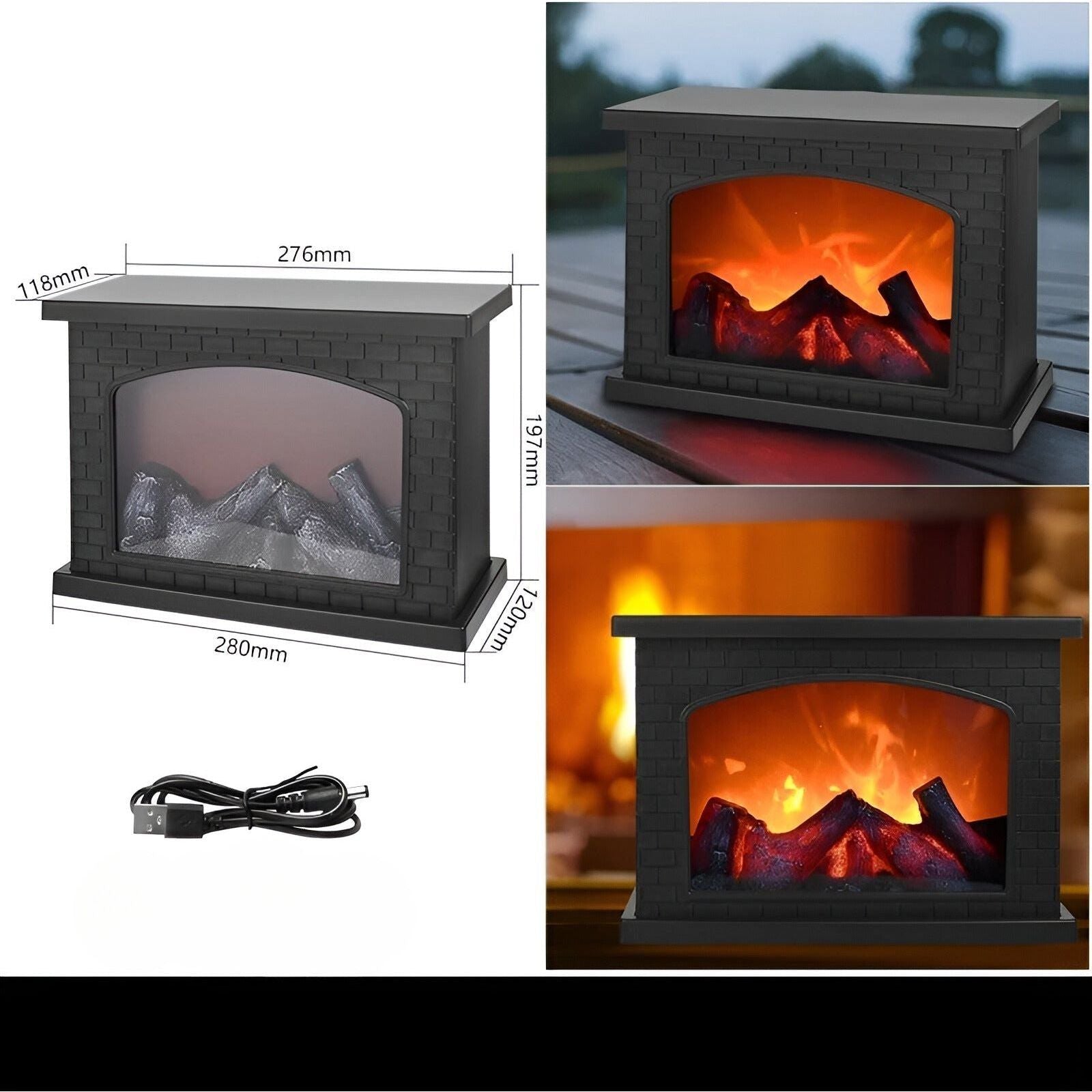 radiant flame led lantern realistic table lamp ambient lighting
