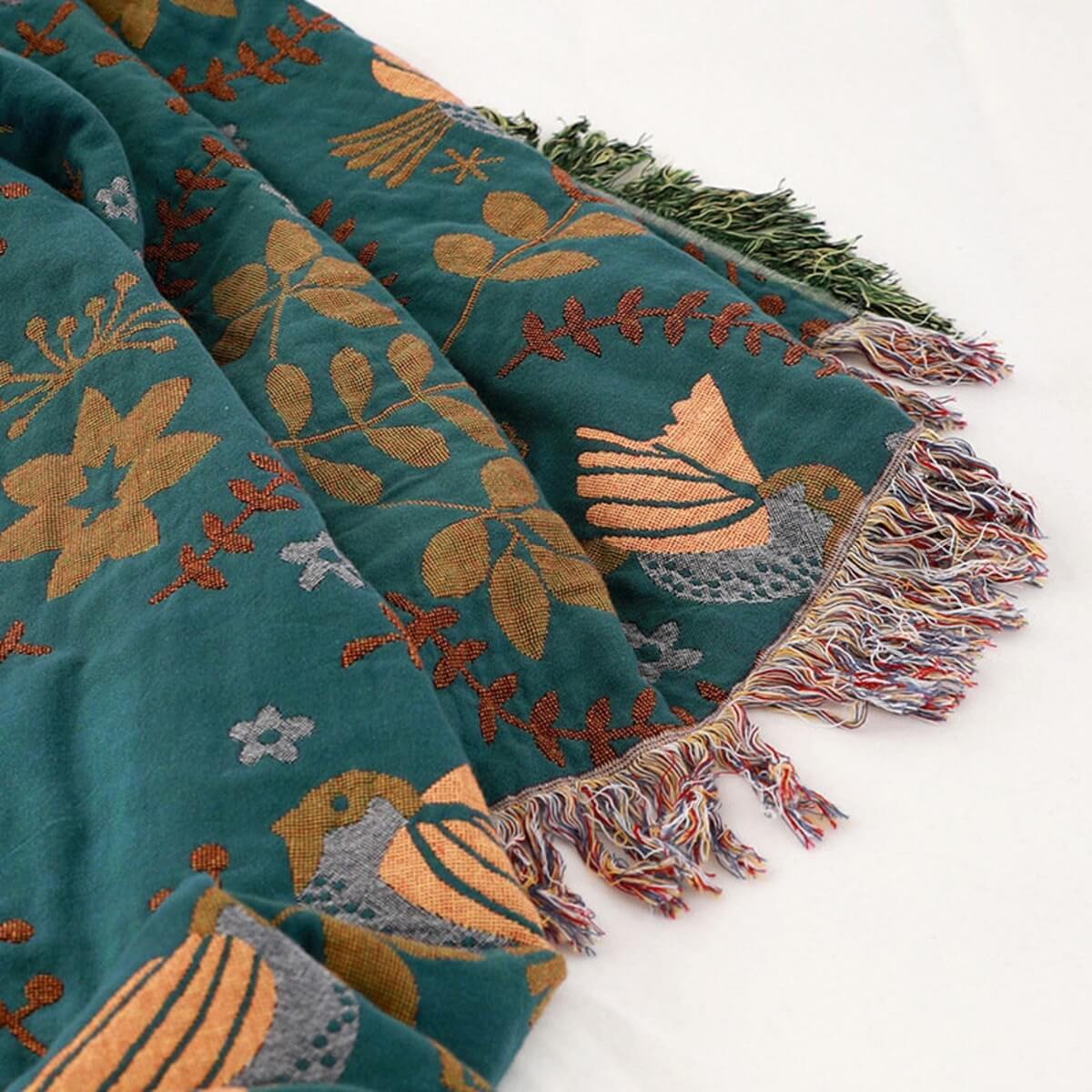 reversible scandinavian bird throw blanket cosy all seasons