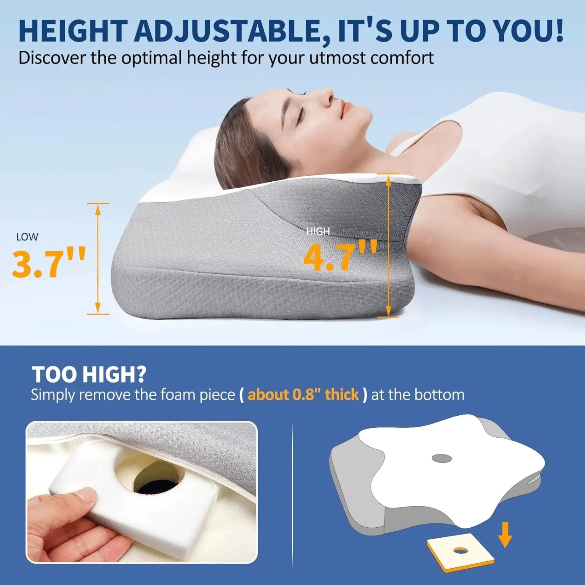 butterfly memory foam orthopedic pillow pain relief