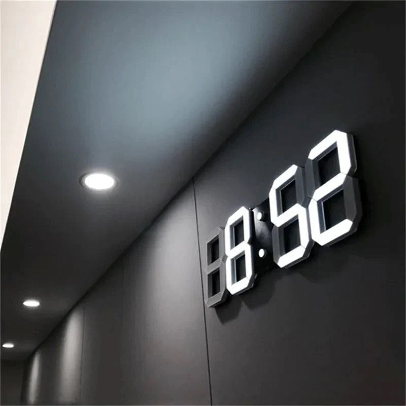 pixeltime modern 3d led digital wall clock temperature date alarm