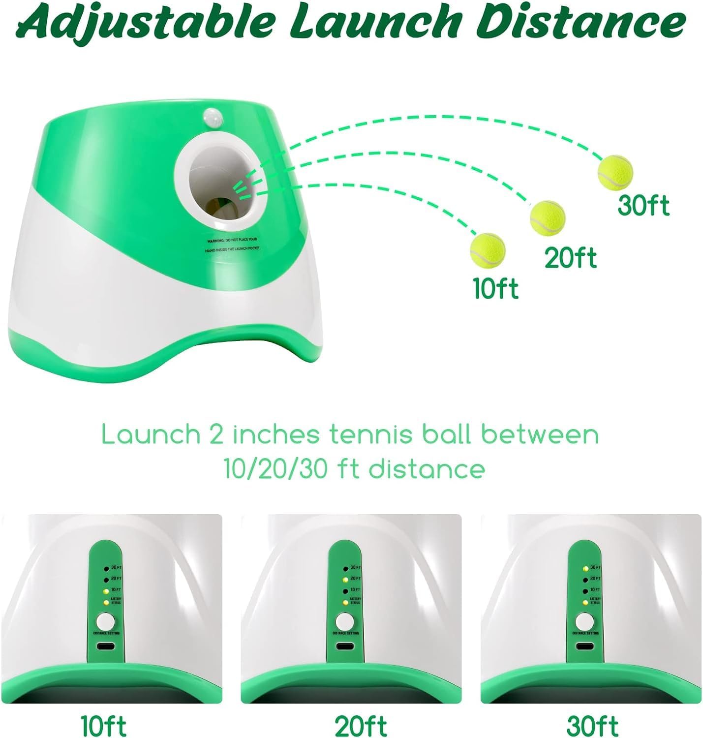 automatic dog ball thrower 3 distance settings