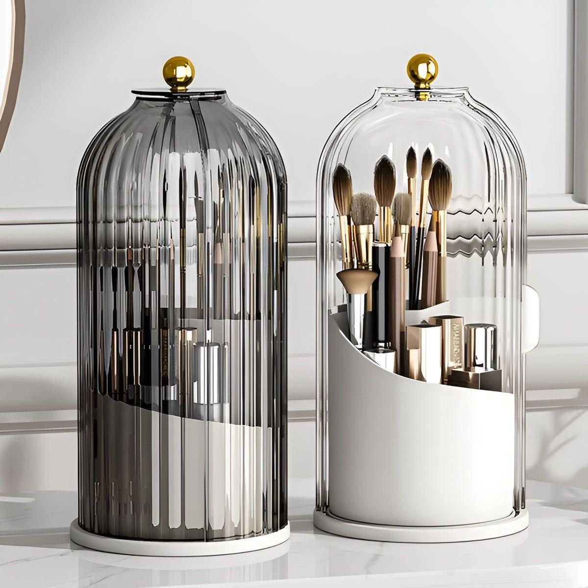 beauty spinmate 360 rotating makeup brush holder organizer