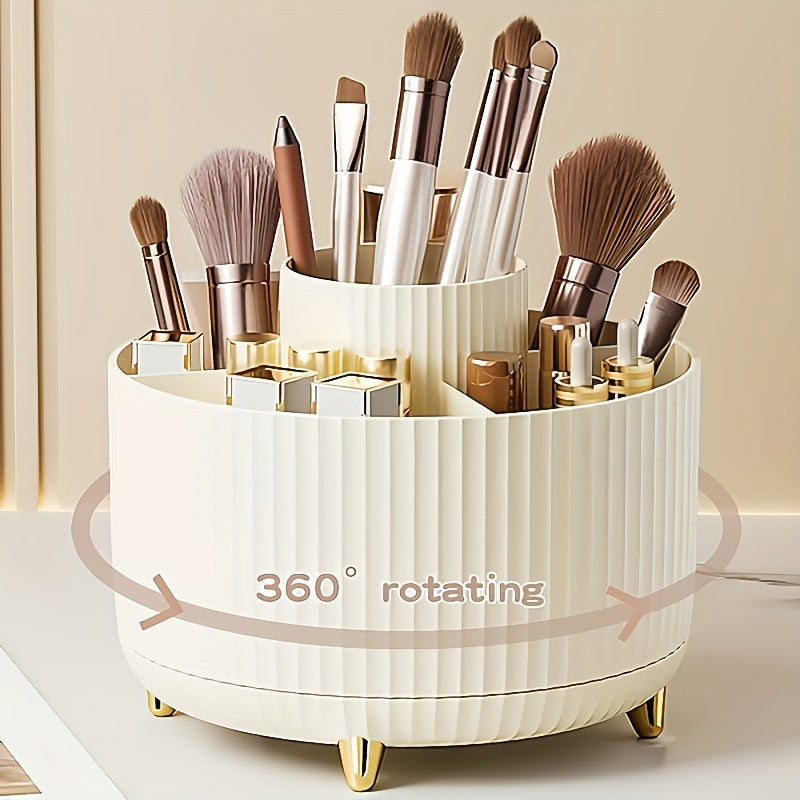 glamspin 360 rotating makeup organizer five compartments