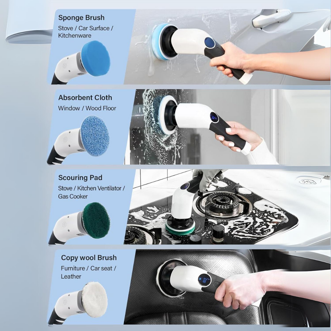 electric spin scrubber fast cleaning solution