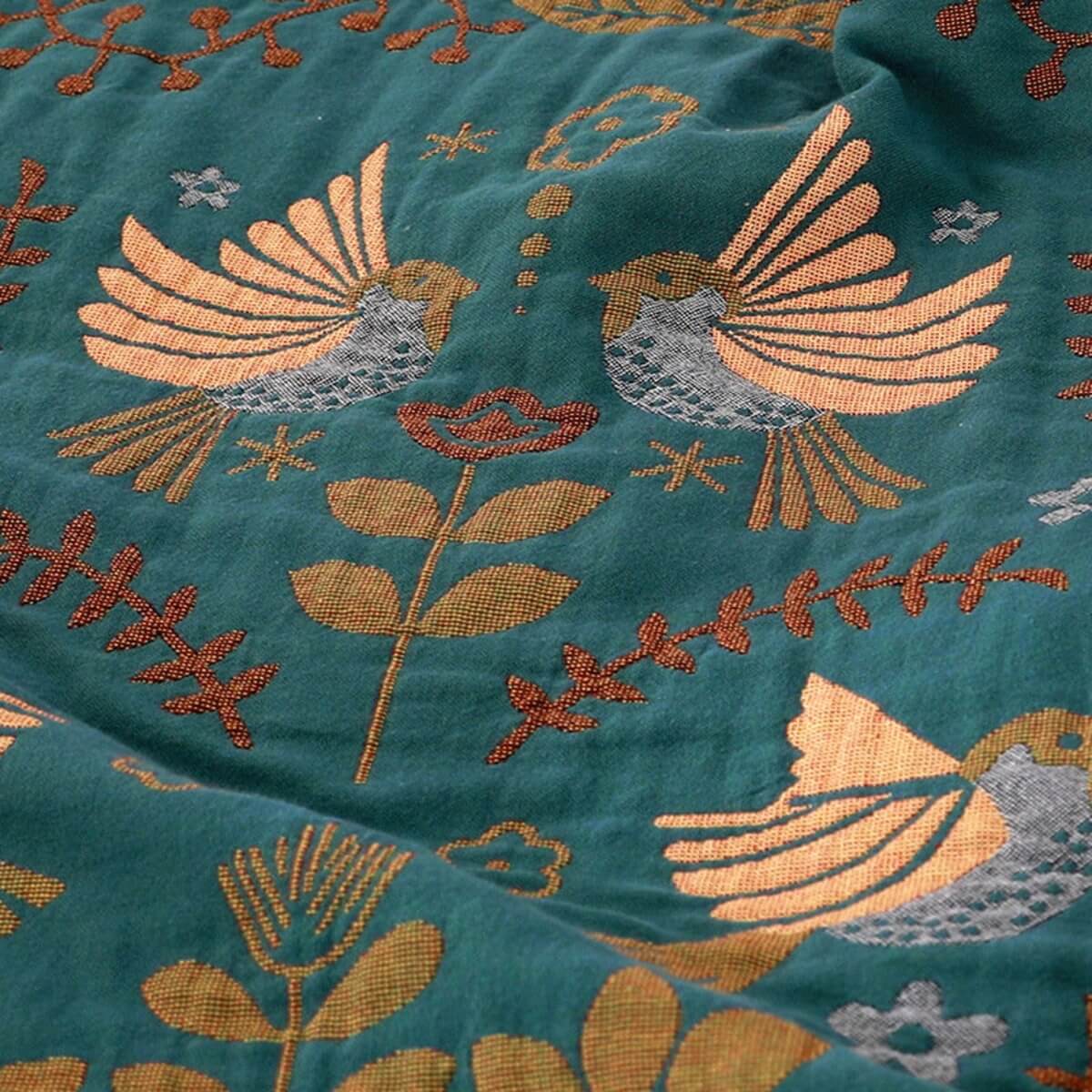 reversible scandinavian bird throw blanket cosy all seasons