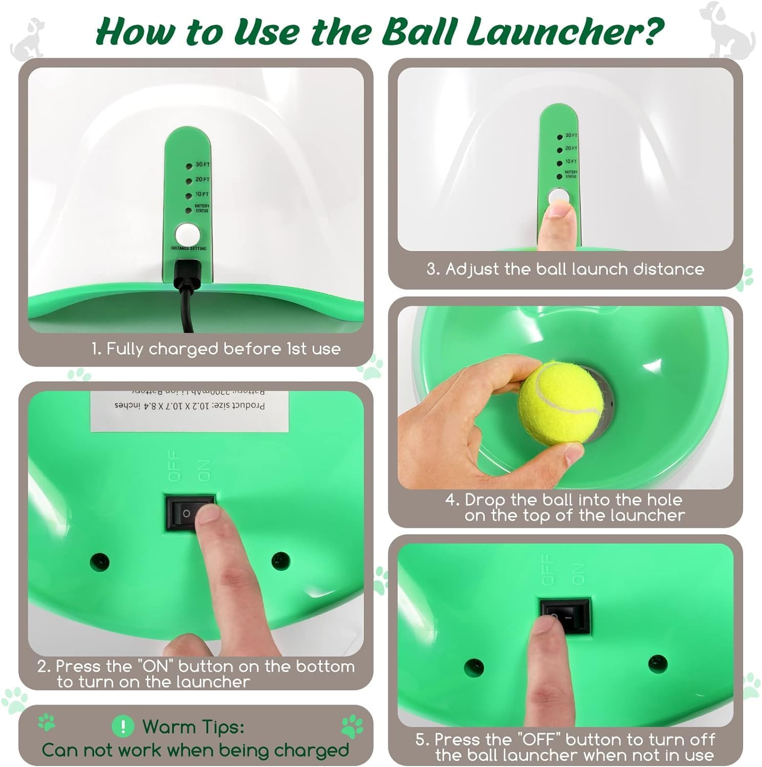 automatic dog ball thrower 3 distance settings