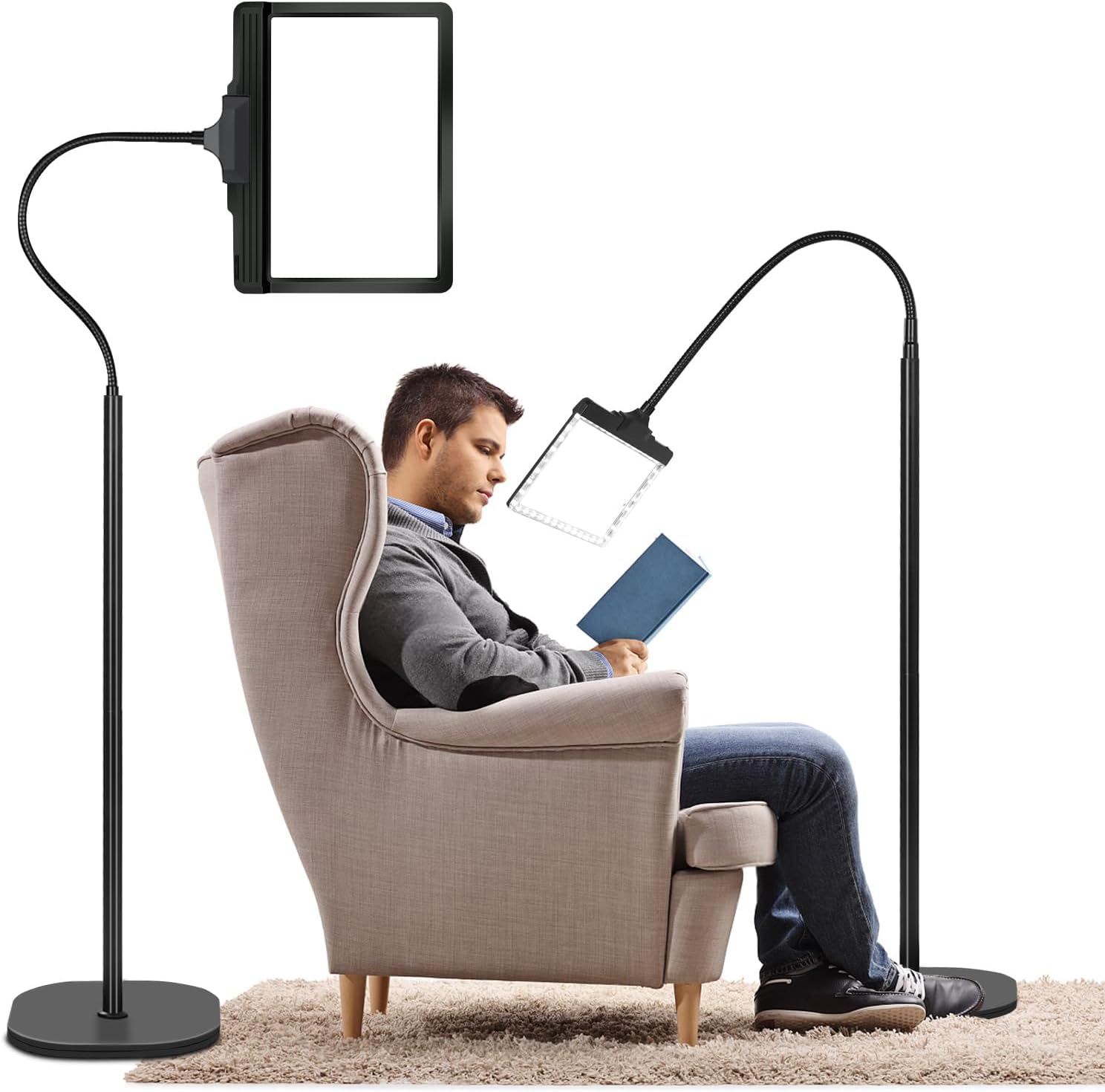 full page magnifying glass led light hands free reading aid