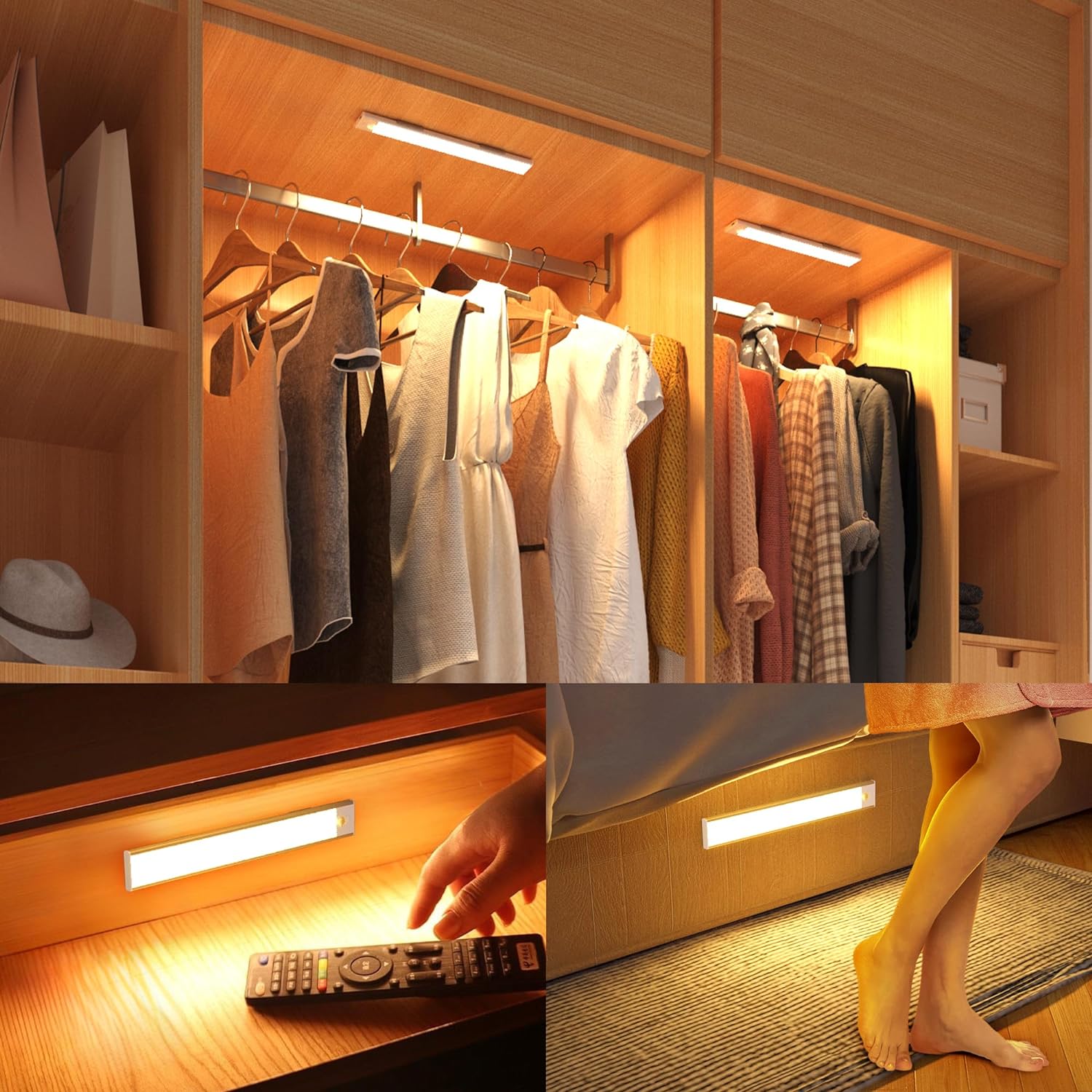 luminalux smart wireless led light motion sensor three modes