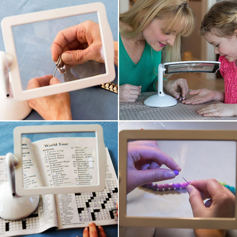 hands free led desk magnifier 3x precision work