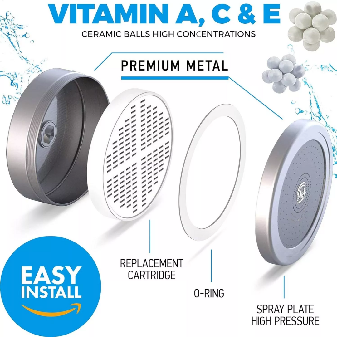 filtered showerhead skin radiance hair health