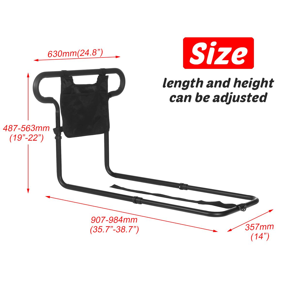 universal senior bed rail assistance