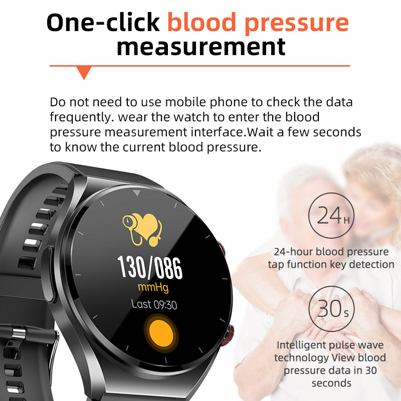 one click health monitor blood sugar glucose pressure ecg hrv watch