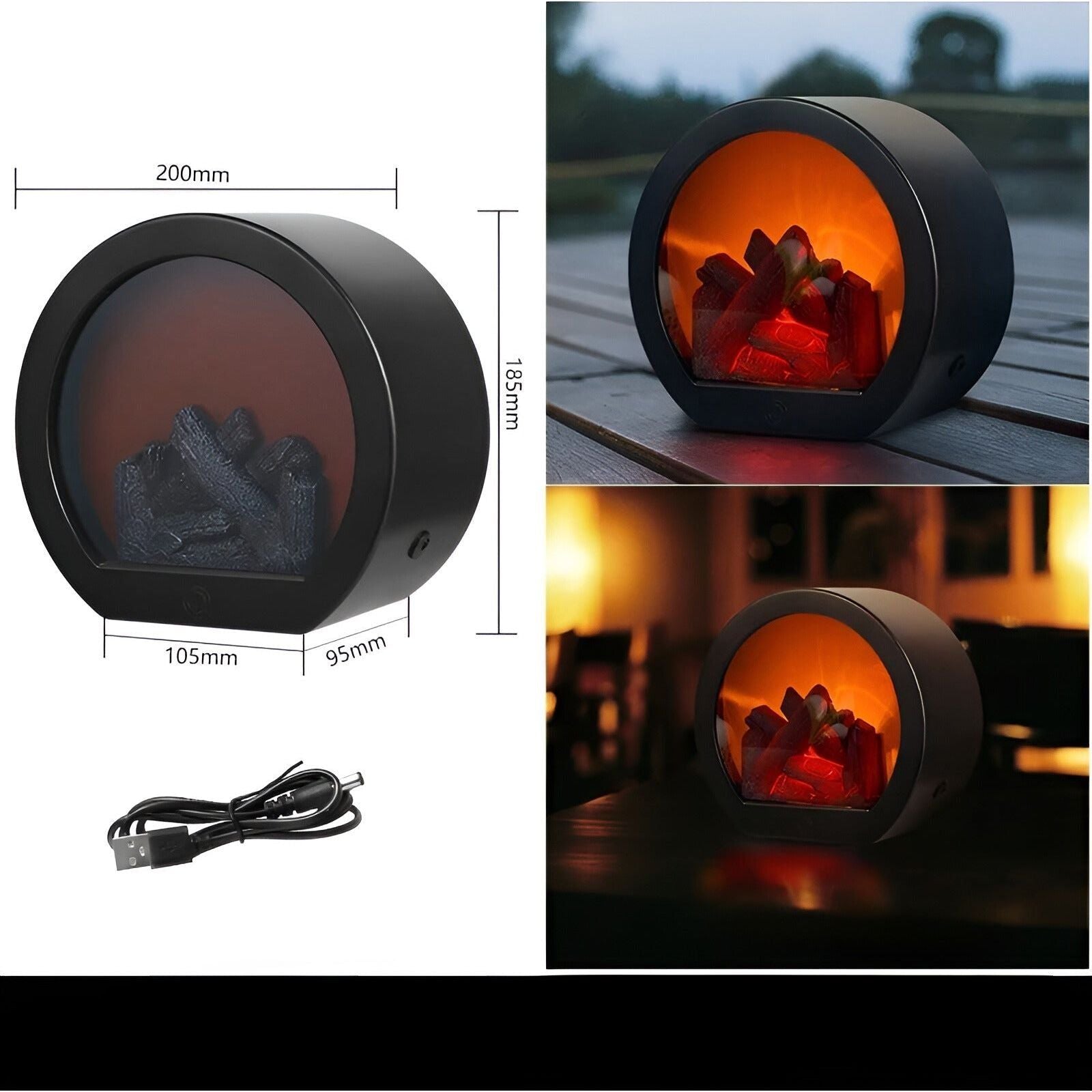 radiant flame led lantern realistic table lamp ambient lighting