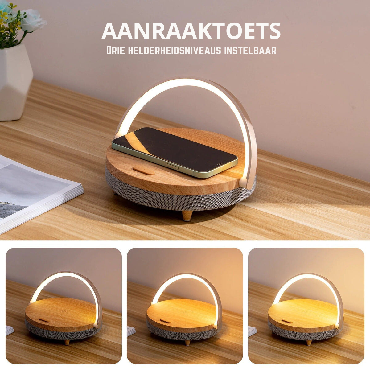 3 in 1 led lamp bluetooth speaker wireless charger smart light