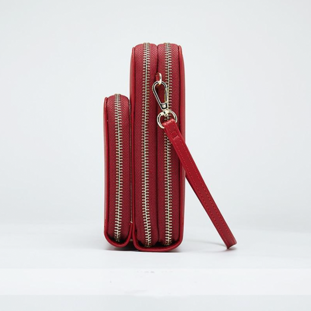 triple secure leather phone purse elegance practicality
