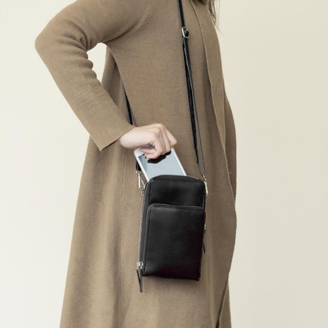 triple secure leather phone purse elegance practicality